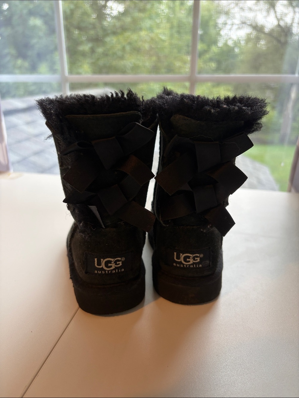 UGG Kids Black Shearling-Lined Classic Short Boots
